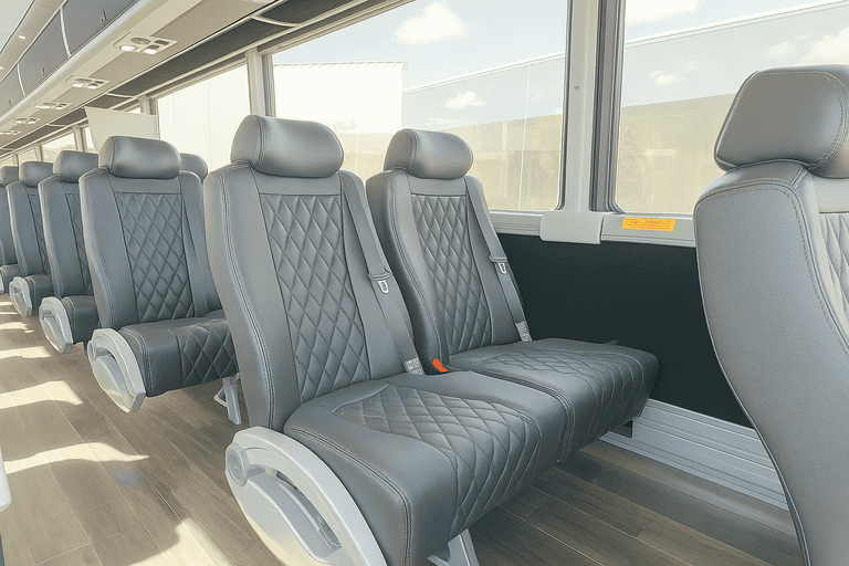 interior of Buena Park Coach Bus Service charter bus