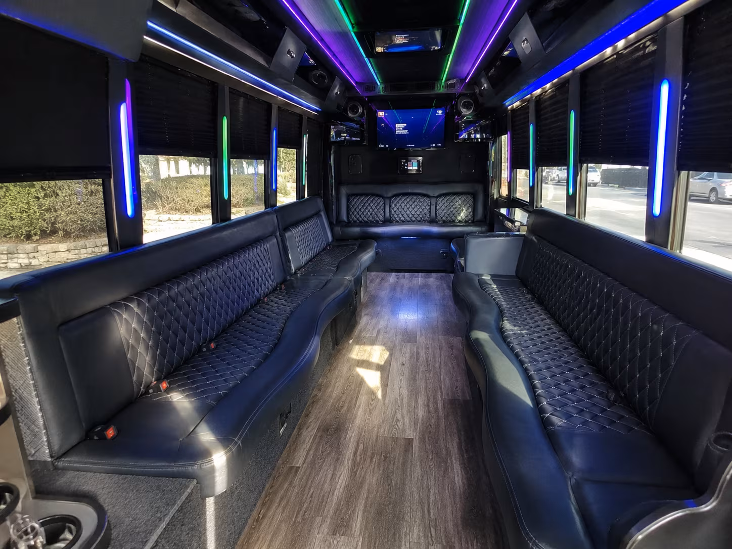 buena park 15 passenger party bus interior