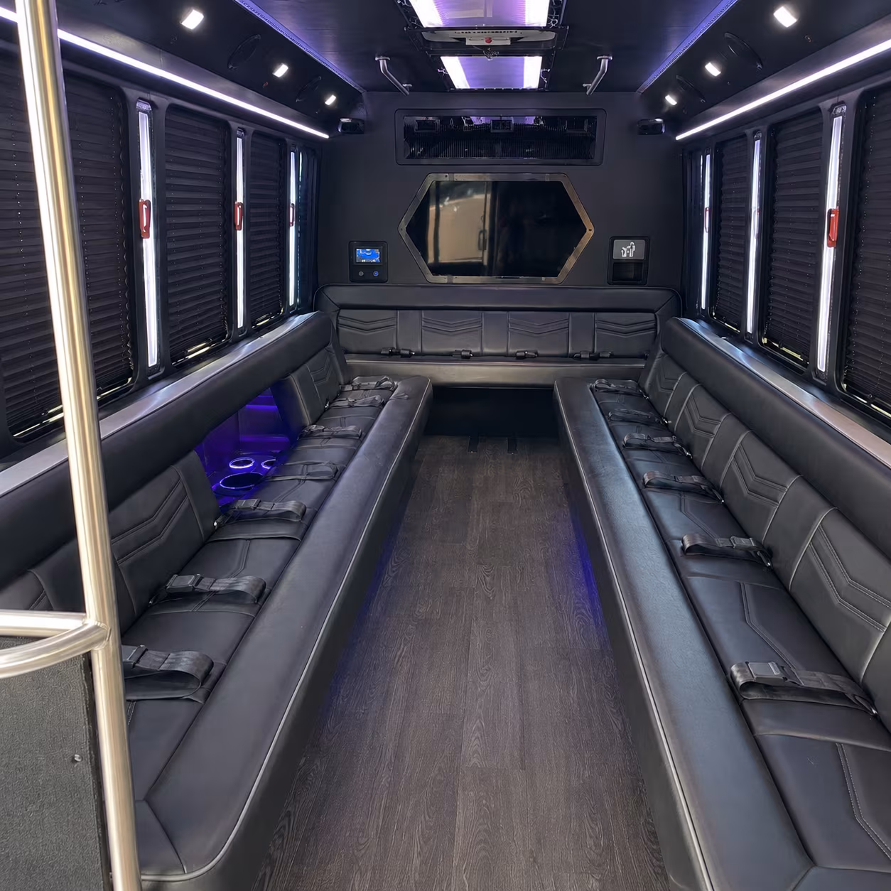buena park 18 passenger party bus interior
