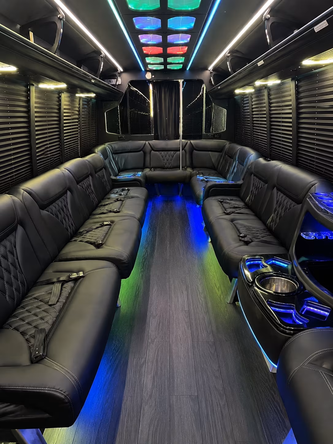 buena park 20 passenger party bus interior