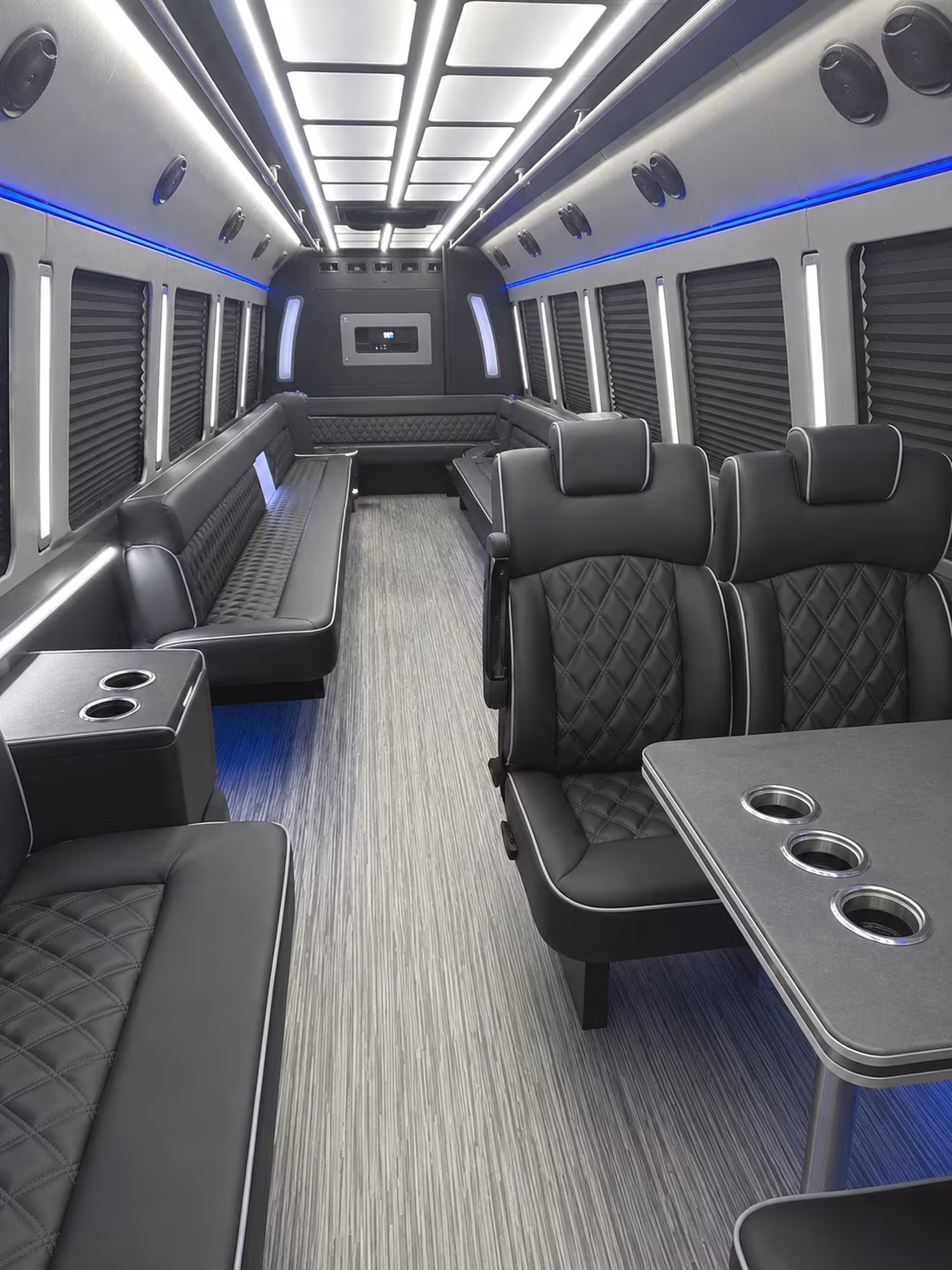 buena park 25 passenger party bus inside