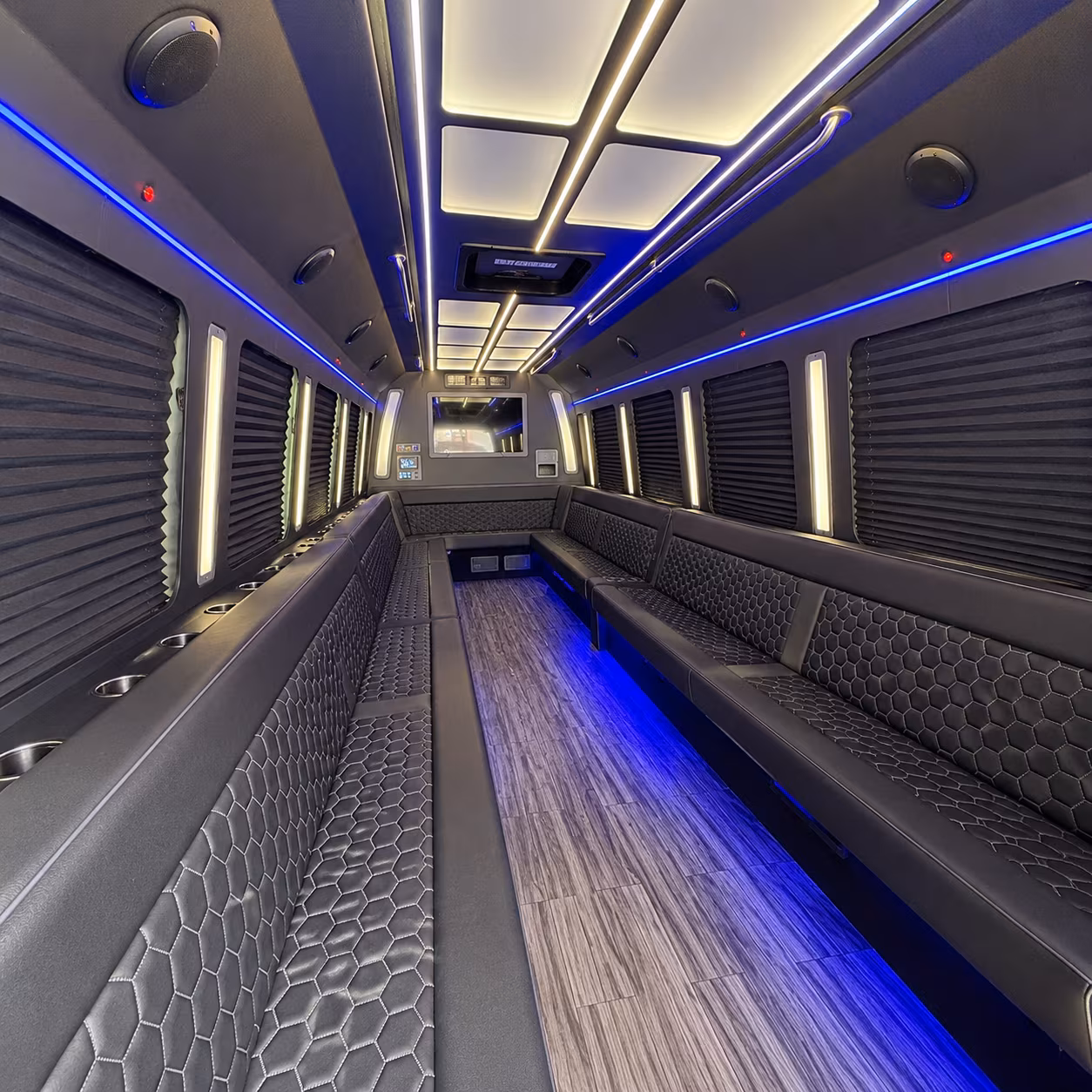 buena park 30 passenger party bus interior