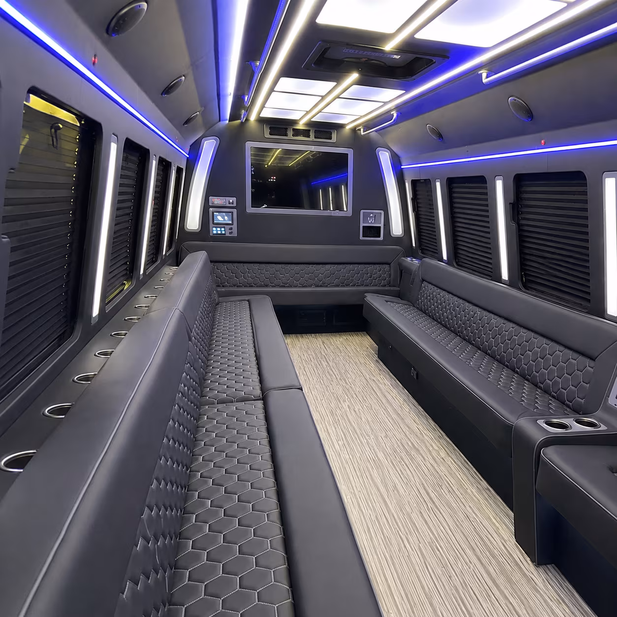 buena park 40 passenger party bus inside