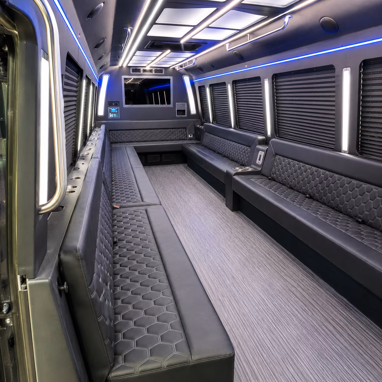 buena park 40 passenger party bus interior
