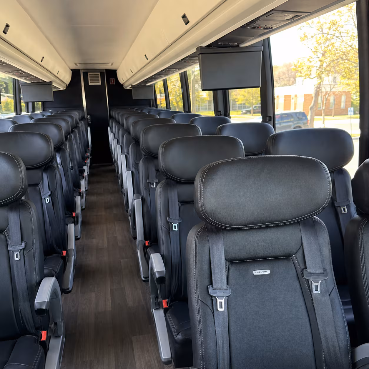 buena park 56 passenger charter bus interior